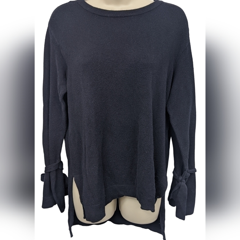 1. State Crewneck Tunic Sweater w/ Tie Detail Sz M